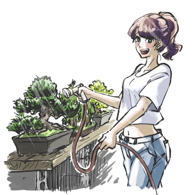 以前描いたやつですが、この筆ペンというか割り箸ペンみたいな線画で描きたい案件があるんだけど、ペンの設定が全く思い出せない。