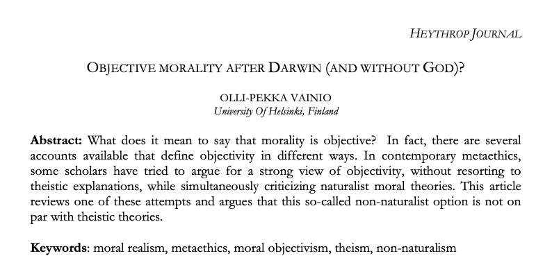 aquavitae96's tweet photo. 91% of atheists accept evolutionary theory. If evolutionary theory is true, and the human brain that makes ethical decisions is a biological organ subject to evolutionary development and pressures, the only objective meta-ethical framework available to atheists is evolutionary ethics, which is morally repugnant. https://t.co/5NK07Pwo8n