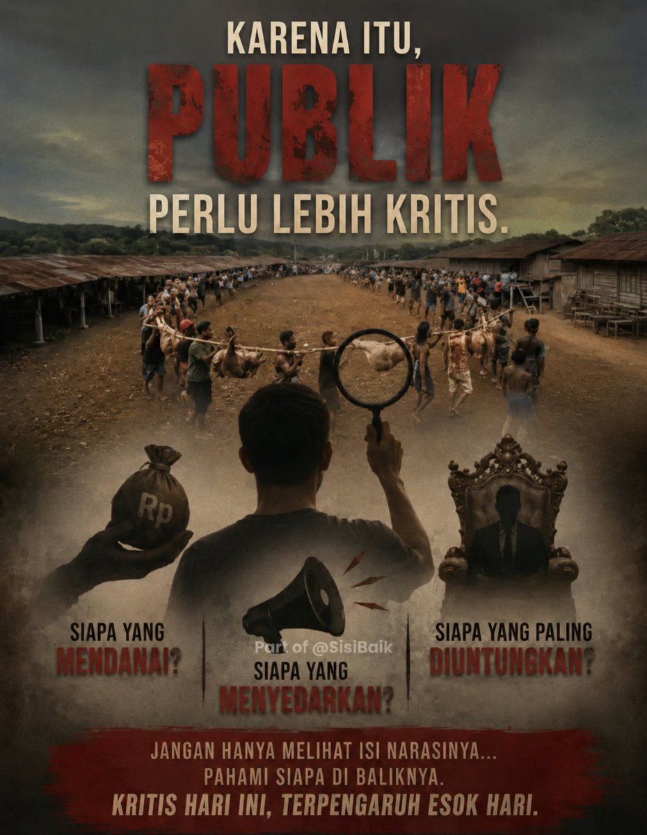 OppositeNetral's tweet photo. Publik perlu lebih kritis menghadapi berbagai narasi di media sosial. Jangan hanya fokus pada isi pesannya, tapi pahami juga siapa yang menyebarkan dan siapa yang diuntungkan.
Perbanyak Literasi, Jangan Mudah Terprovokasi. https://t.co/NqhuLjDx8O