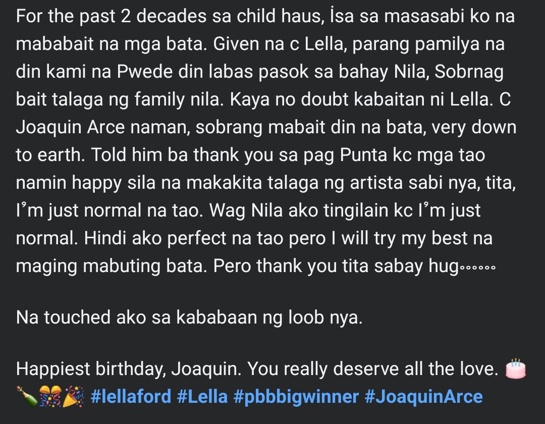 bbeep_bbeep's tweet photo. Nothing but good words from a senior admin staff of Child Haus for both Lella and Joaquin 🥺🥹🫶🏻

#LellaFord
#JoaquinArce
#LelQuin https://t.co/vm34AMmJB3