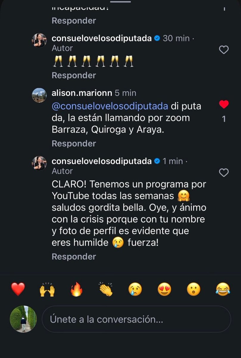 Disculpe dipudada, acaba de borrar los posteos de Instagram 
Y mire.!
Ya están en X
Un mínimo de respeto a los que le pagamos el sueldo.
Diputada Veloso.
👇🏼