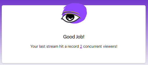 ReiIsATree's tweet photo. Wooooooooooooooooooooooooooooo! 
Yeah, baby! 2?! 
Holy shit! A new record for twitch! https://t.co/sR1bIW8RUJ