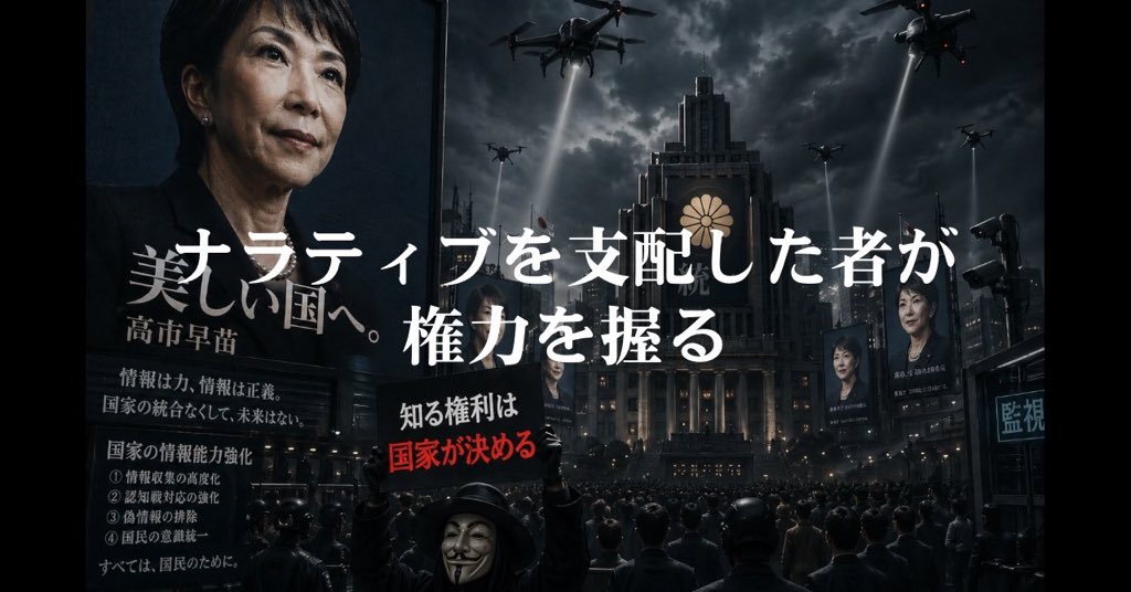 高市政権が猛スピードで国家情報能力の強化をしているのは公開情報から明らかです。その集大成が、衆議院で可決され参議院での審議段階に入った国家情報局の設置です。透明性も監視体制も歯止めも何も組み込まれていない欠陥制度が完成間近です。海外の情報機関には必ず組み込まれてる抑制システムが日