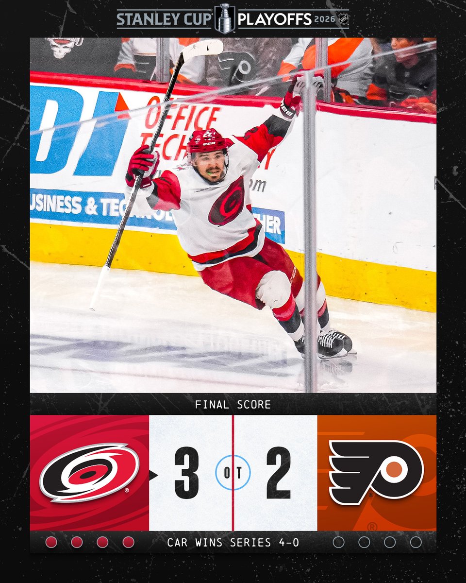 THE CANES COMPLETE THE SWEEP X2 AND ARE HEADED TO THE EASTERN CONFERENCE FINAL!!! 🧹🌪️ #StanleyCup