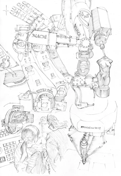 12年前の絵でも、真剣に描いたものは見れる。気を抜いてた絵を見ると、過呼吸になる。悩ましい。
それはそうと、

国際ロボット展、
私が子供の頃の80年代に見たものと全く変わってないものと、エラく変わったものとがあったな。いま、どんな進歩と普遍があるのだろう! 