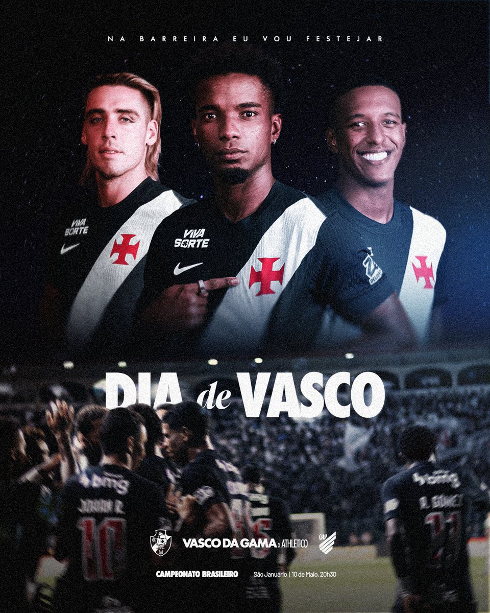 💢 𝘿𝙄𝘼 𝘿𝙀 𝙑𝘼𝙎𝘾𝙊 no Caldeirão! 🏟️

Vamos JUNTOS em busca de mais uma vitória no Brasileirão! 💪

#DiaDeVasco
#VascoDaGama