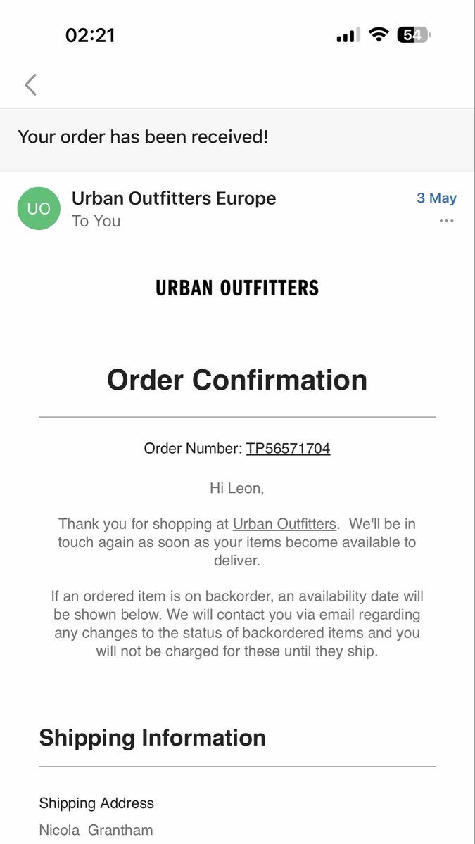 nglt86's tweet photo. @UOHelpMeEurope meant to be 1 day delivery it’s been over a week what’s going on? https://t.co/BEd3ev3pqS