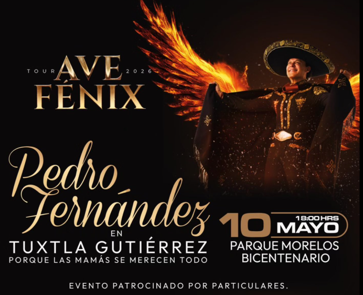 🔥 ¡MAÑANA! 🔥
Nuestro <a href="/pedro_fer/">Pedro Fernández</a> nos espera en Tuxtla Gutiérrez para brindarnos un maravilloso concierto por el día de la madre 🌹💖
La cita es en el Parque Morelos Bicentenario a partir de las 6:00 pm. La entrada es gratuita 🎟
¡No pueden faltar! 🎊🎊