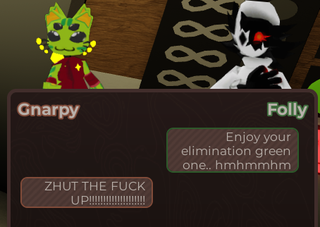 The first round of eliminations are about to be finalized with Gnarpy in last place and Folly in first!