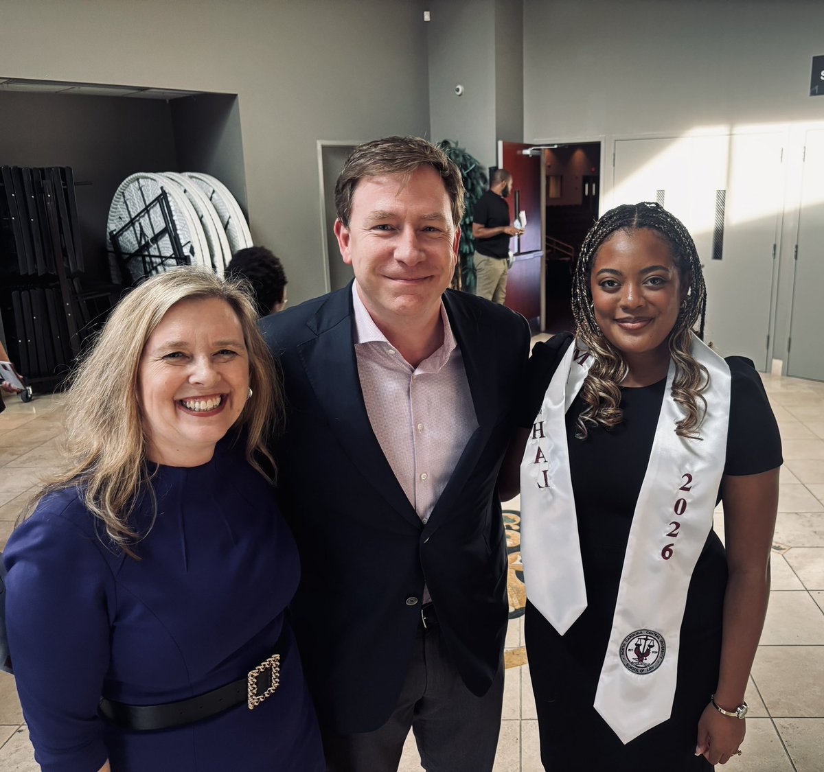 JudgeChrisBrook's tweet photo. “We are the future lawyers of America!” - Marim Habib Istafanos, day program valedictorian.

Joyous weekend celebrating students graduating from @NCCULAW. Congrats to the Class of ‘26 Legal Eagles! https://t.co/xQZOTKb8XT