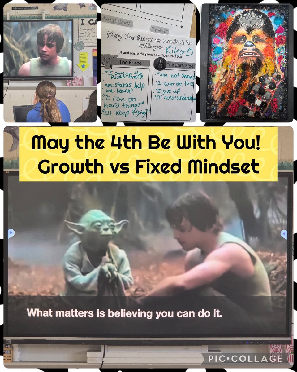 chasingstruggle's tweet photo. May the 4th Be With You! Students compared growth mindset and fixed mindset in Star Wars. My NJHS students worked on creating student welcome bags for next year's new students and transfer students to have on their first day at Lincoln. #LincolnPrideWCS @warrenschools https://t.co/ZzbPwi6l9V