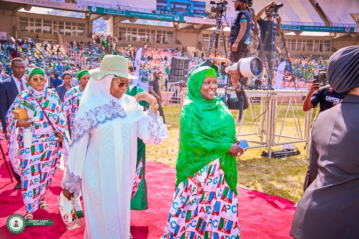 AAfatima_'s tweet photo. I had the honour of joining our Mother of the Nation, Her Excellency, Senator Oluremi Tinubu, CON, and other esteem leaders at the National Women Mega Empowerment and Rally 2026, held at the Moshood Abiola National Stadium.

The programme, themed “The Power of 10 Million: One Voice, One Movement, One Choice,” brought together women from across Nigeria and served as a powerful reminder of what we can achieve when we unite around a shared vision and purpose.

It was truly inspiring to see women from all walks of life including our strong and vibrant women from Sokoto State come together in support of inclusion, empowerment, and national development.

I commend Her Excellency, Senator Oluremi Tinubu, CON, for her unwavering commitment to advancing the cause of women across Nigeria. I also appreciate the Honourable Minister of Women Affairs and Social Development, Imaan Sulaiman-Ibrahim, and her team for organising such a remarkable initiative, as well as for their continued leadership and dedication.

This reminds us that when women come together, support one another, and stay focused on a common goal, real change can happen. I’m hopeful about what we can continue to achieve together.
