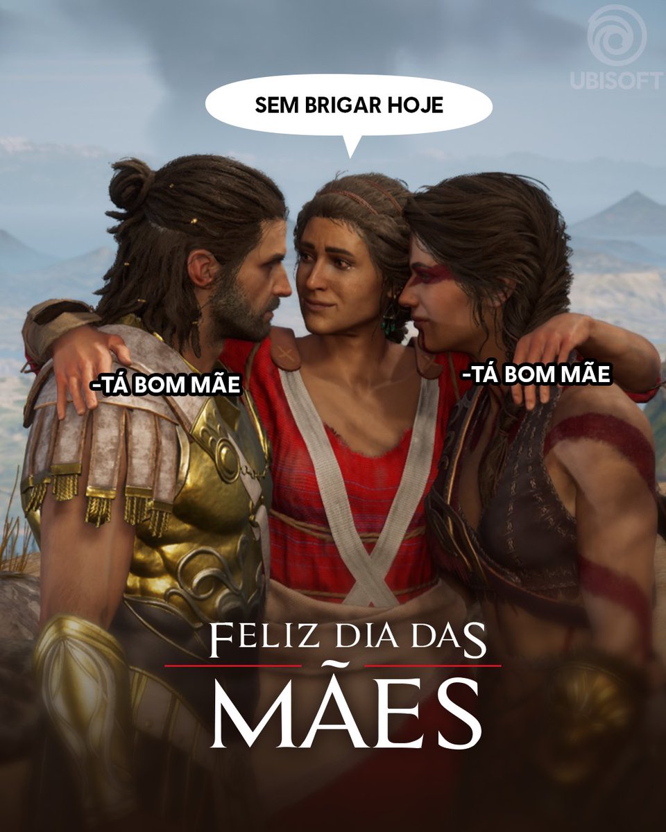 UbisoftBrasil's tweet photo. Proibido Misthios brigar com Deimos hoje! Parabéns a todas as mamães <3 <3 #UbisoftBrasil https://t.co/Xqd4LplkkD