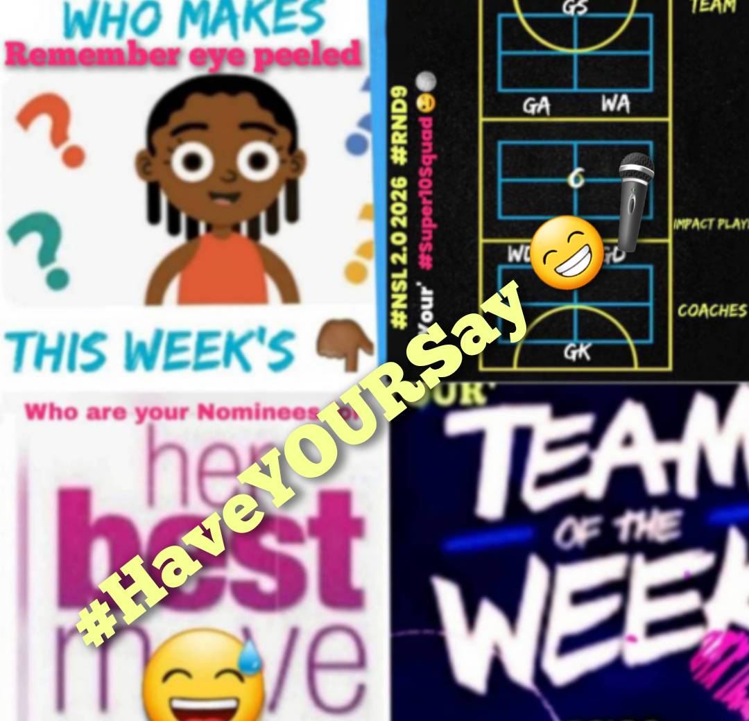InTheChatTime's tweet photo. Now it's up to you; you get to #HaveYOURSay by DM'ing me who you think makes #TOP4 #BestMove find the VT on @NetballSL Instagram page; unless you have a video link of your nominee. Also DM me your #TeamOfTheRound &
who you'd like to see in the #Super10Squad by 7 tomorrow๐ด https://t.co/wOA9ibGtXi