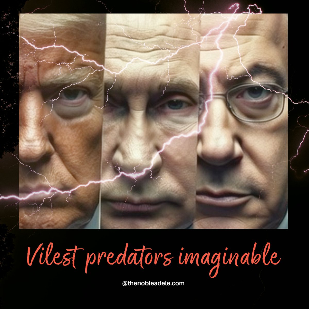 thenobleadele's tweet photo. @vanpatsow @LibtardStopper @MairiLicious7 @NancySinatra Netanyahu, Putin, and this entire administration belong in The Hague to face justice. The whole world has had enough.
#UnitedWeStand
#PrinciplesFirst
#EpsteinFiles https://t.co/d5SQfiUG2f