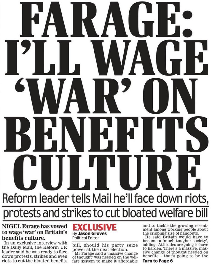 Farage wants to cut the taxes of the rich and cut the benefits of the poor.. #SocialistSunday I follow back