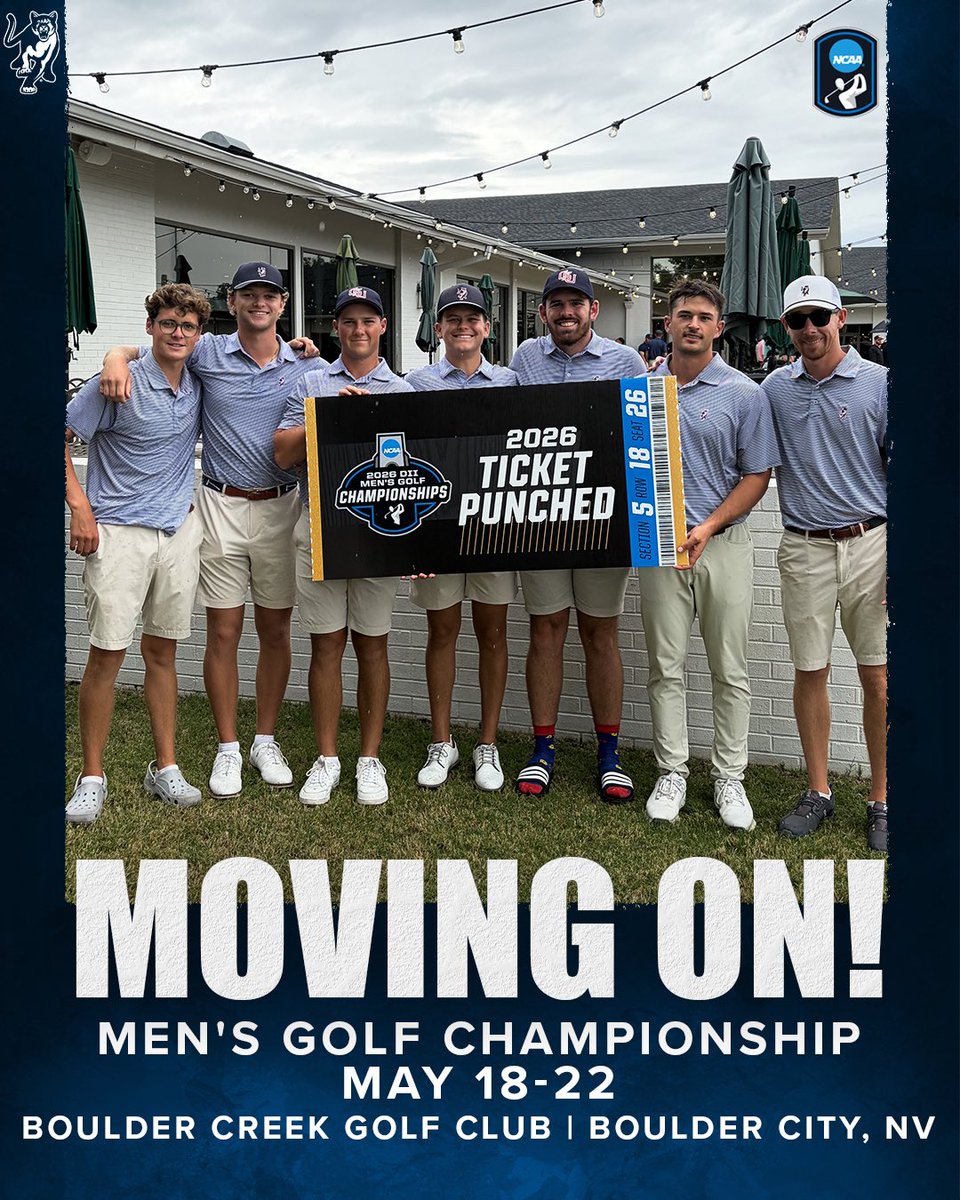 CSUCougars's tweet photo. 𝐍𝐀𝐓𝐈𝐎𝐍𝐀𝐋𝐒 𝐁𝐎𝐔𝐍𝐃! 🤩

The Cougars have qualified for the NCAA DII National Championship in Boulder City, Nevada on May 18-22!

#CSUCougars | #CSUGolf https://t.co/bpNEDkkFT3