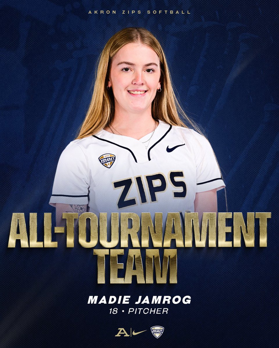 ZipsSB's tweet photo. 2026 MAC ALL-Tournament Team‼️

🥇 18 Madie Jamrog
🥇 11 Haley Glass
🥇 44 Katie Cantrell
🥇 77 Meagan Lee

#GoZips 🦘 https://t.co/uiewelS95c