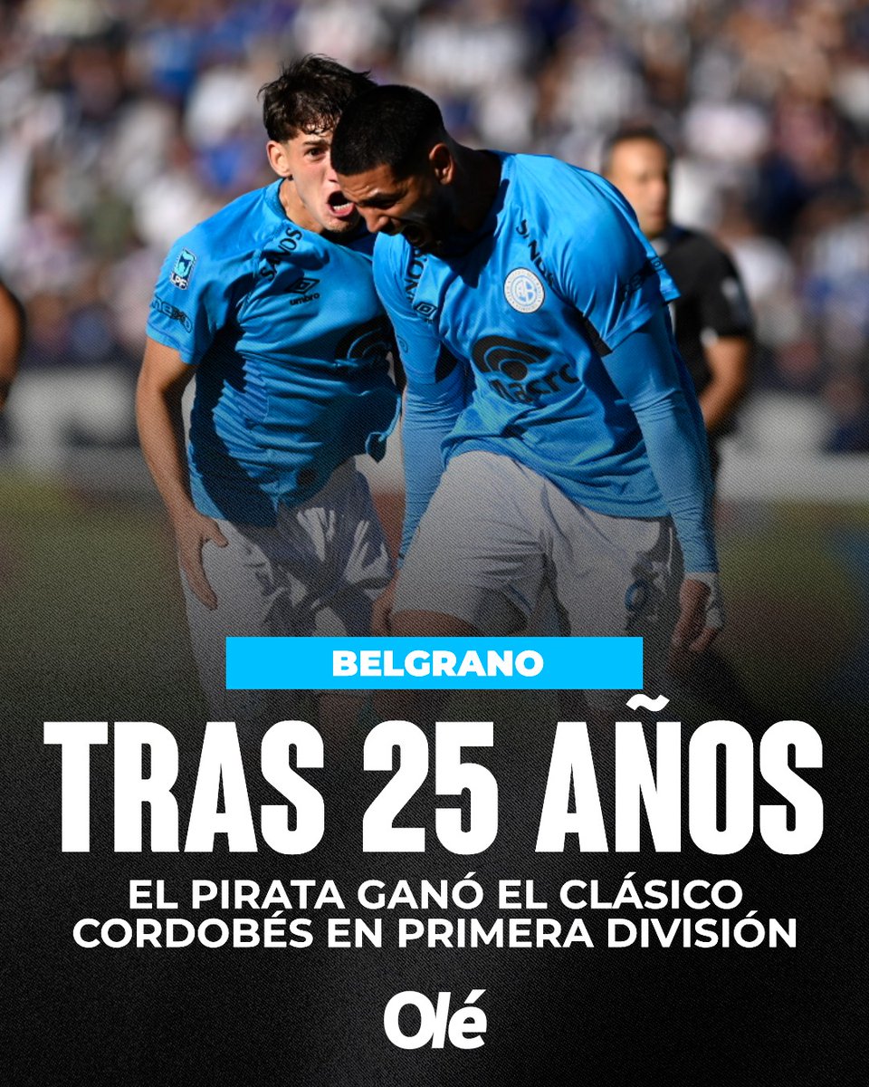 🏴‍☠️✅ TRAS 25 AÑOS, BELGRANO LE GANÓ A TALLERES EN LA PRIMERA DIVISIÓN DEL FÚTBOL ARGENTINO

🔙 La última vez había sido en el CLAUSURA 2001: 1-0 a favor del Pirata

*A su vez, en partidos oficiales, la última vez que Belgrano había vencido a la T fue en 2006 en la Primera B