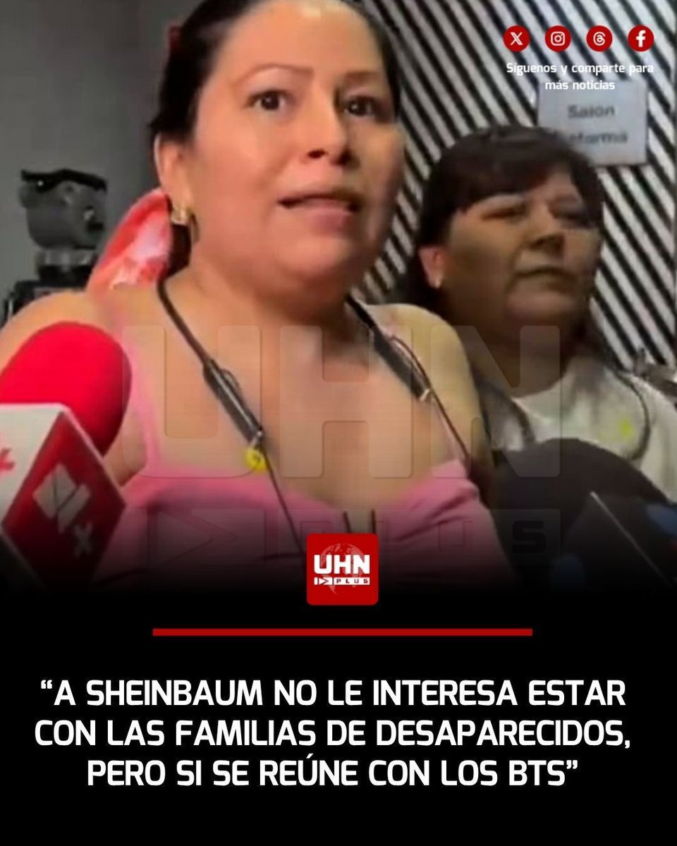 🇲🇽‼️| En medio de la ola de desaparecidos en México, la declaración de una ciudadana contra Claudia Sheinbaum ha estallado en redes sociales: "Ella no se junta con la familia de desaparecidos. Ella se junta con los BTS, a los desaparecidos no nos interesa la música coreana. A las