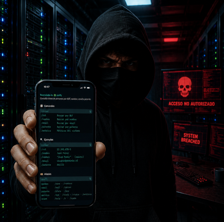 🚨 CYBERINTEL ALERT: EVOLUTION OF DOXING SERVICES – "RUTIFY" BOT (CHILE) 🇨🇱🔍👤

VECERT Intelligence has detected a transition in the delivery of exfiltrated data regarding Chilean citizens. Malicious actors have migrated from utilizing private API services to deploying automated