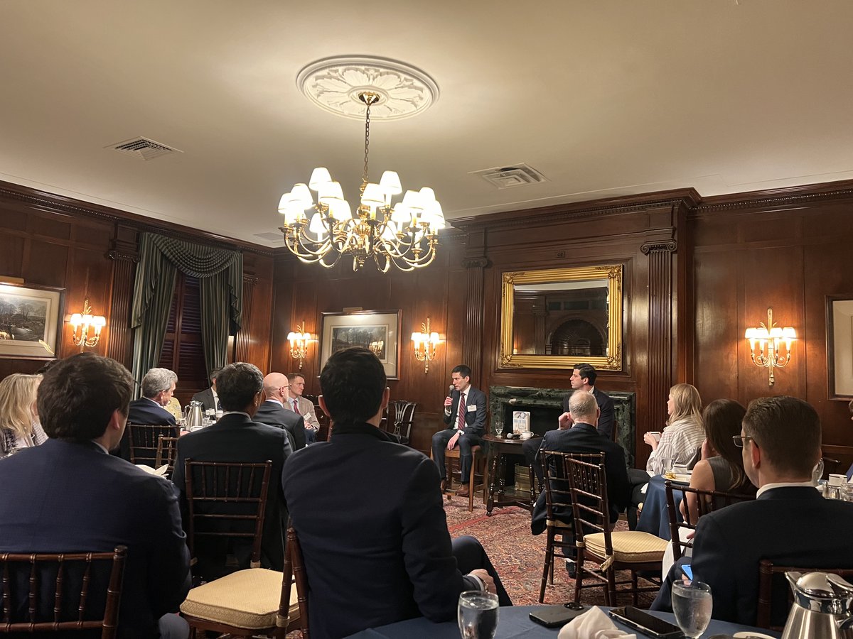DanielJSamet's tweet photo. Had a good time speaking with the brilliant Judge Roy Altman about his new book with @AEI friends in NYC. https://t.co/1uEKaLLOoK