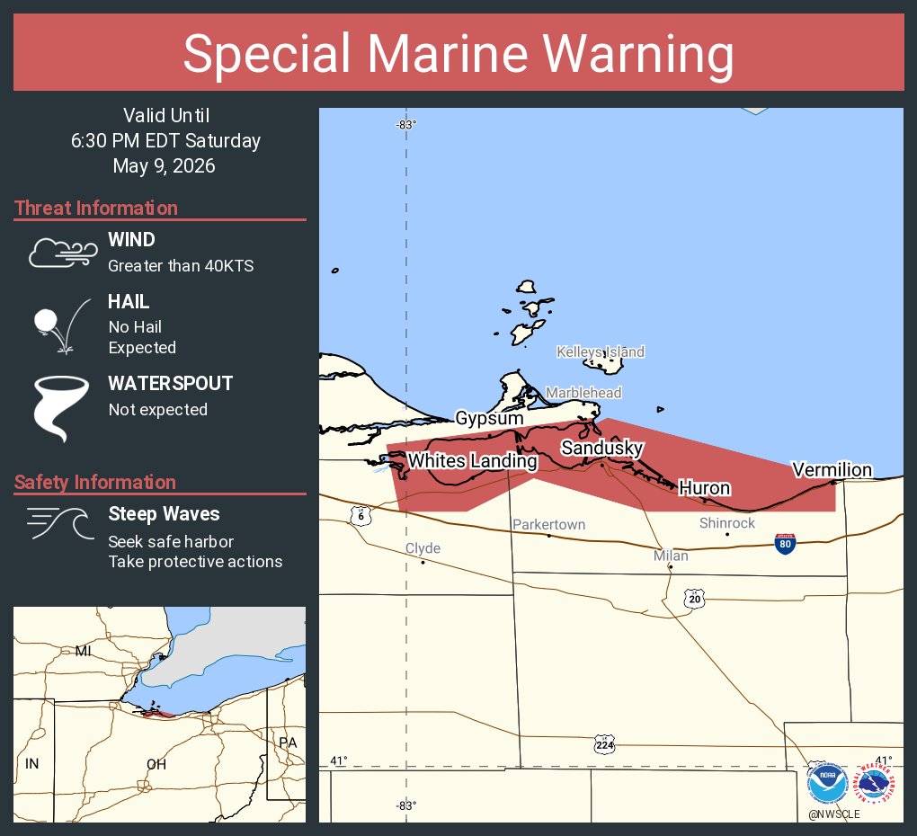 Seaページ Special Marine Warning including the The Islands to Vermilion OH