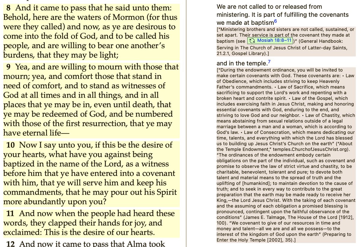 CaitlinJustini's tweet photo. It's in the footnotes...

Kristen Yee and the General Handbook are on my side for the never ending debate ...😆

“Ministering brothers and sisters are not called, sustained, or set apart. Their service is part of the covenant they made at baptism (see  Mosiah 18:8–11)." https://t.co/spG8hRD2hF