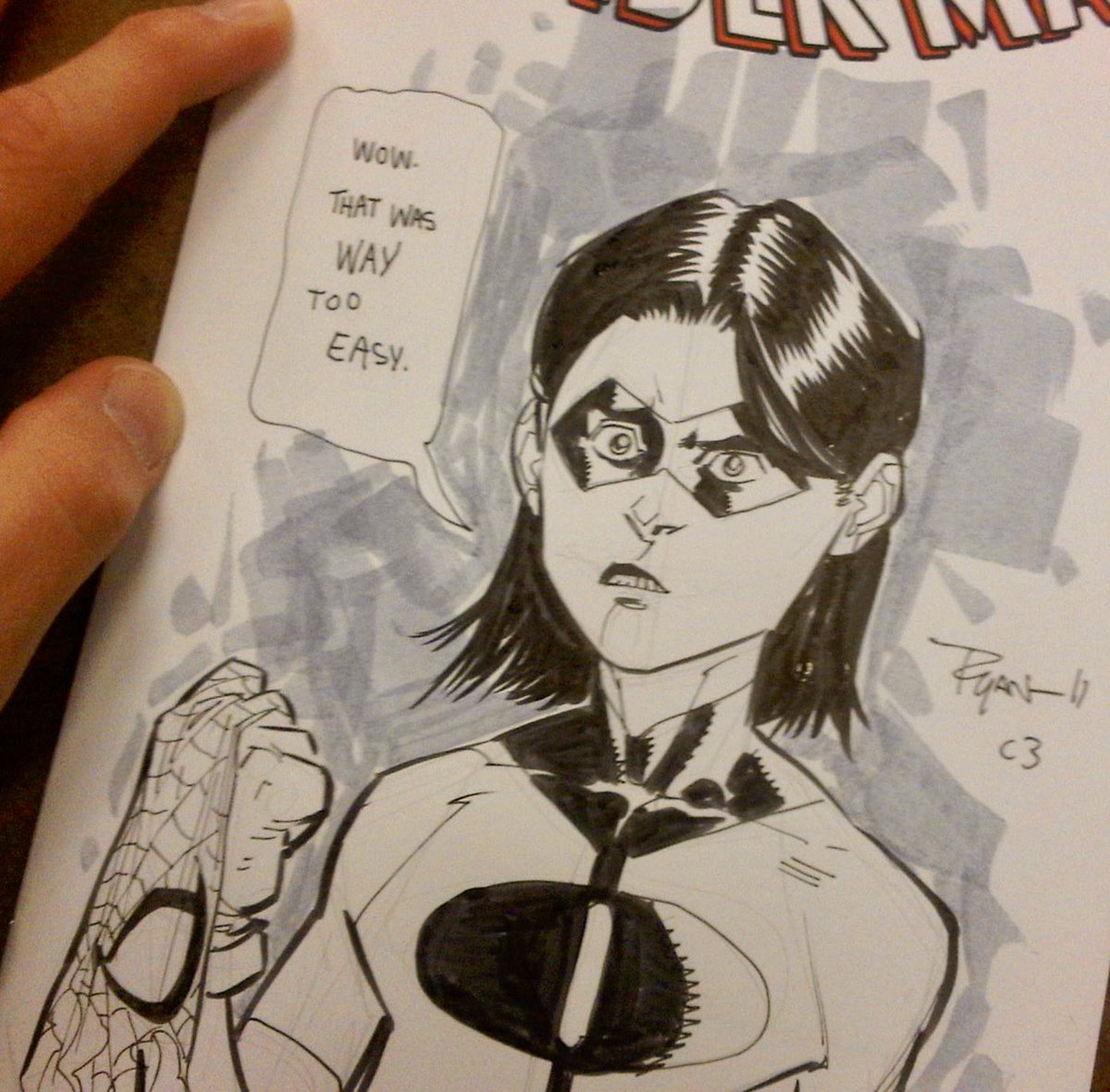 Hah! Found an old convention sketch I did back in 2011. Oliver doesn’t know how strong he is! Poor Peter!