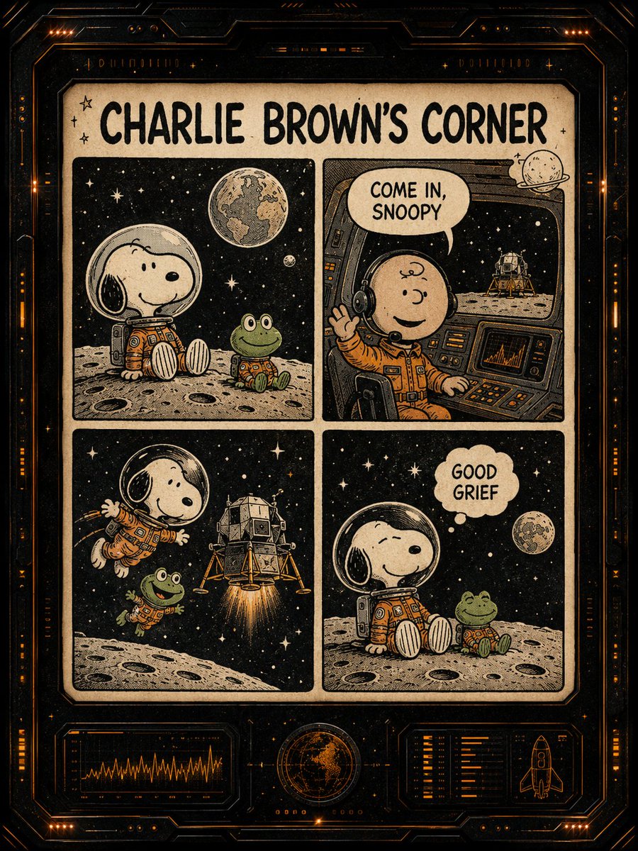 SnoopySolClub's tweet photo. $SNOOPY  Has The Kind Of Meme Angle People Remember. 🐶

Not “dog With Chart.” A Whole Apollo-inspired World: Silver Mission Patches, Cockpit Ui, Comic-strip Warmth, And A Mascot Floating Between History And Chaos.

Send It To The Launch Pad. https://t.co/ogWid60ydB