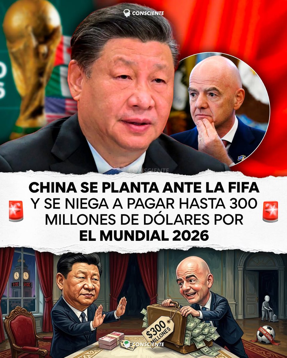 🇨🇳⚽ CHINA SE PLANTA ANTE LA FIFA Y SE NIEGA A PAGAR HASTA 300 MILLONES DE DÓLARES POR EL MUNDIAL 2026 📺 A menos de un mes del inicio de la Copa del Mundo, la FIFA todavía no logra cerrar la venta de los derechos de transmisión en uno de sus mercados más grandes. La cadena