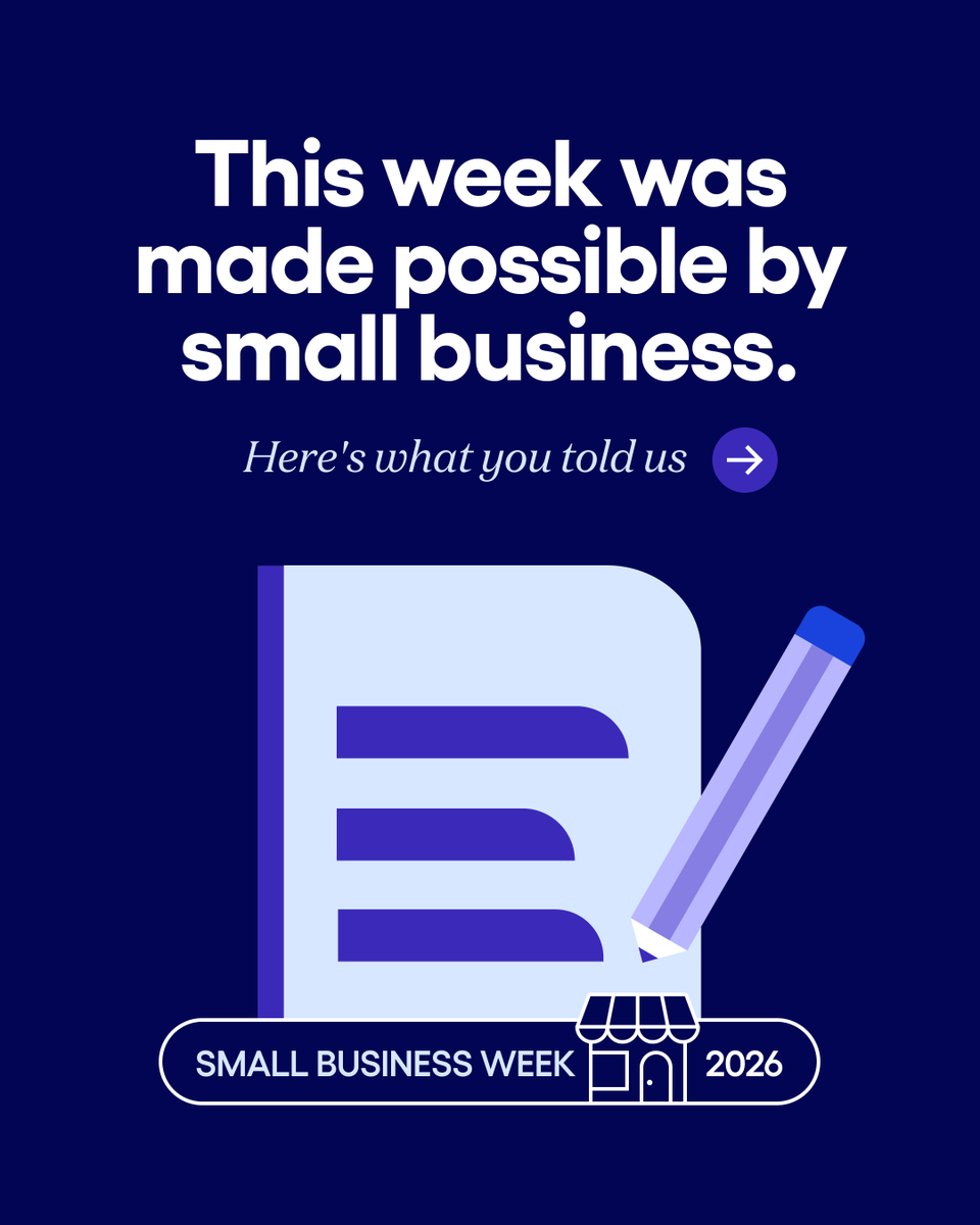 bluevine's tweet photo. That's a wrap on Small Business Week 2026 — made possible by you.

We shared stories, ran polls, and heard from Leila Bulling-Towne live.

Here's what you told us:
36% said managing cash flow is their biggest challenge. 
50% said streamlining operations is what they’re focusing on in Q2.

Let's keep building together. 💙