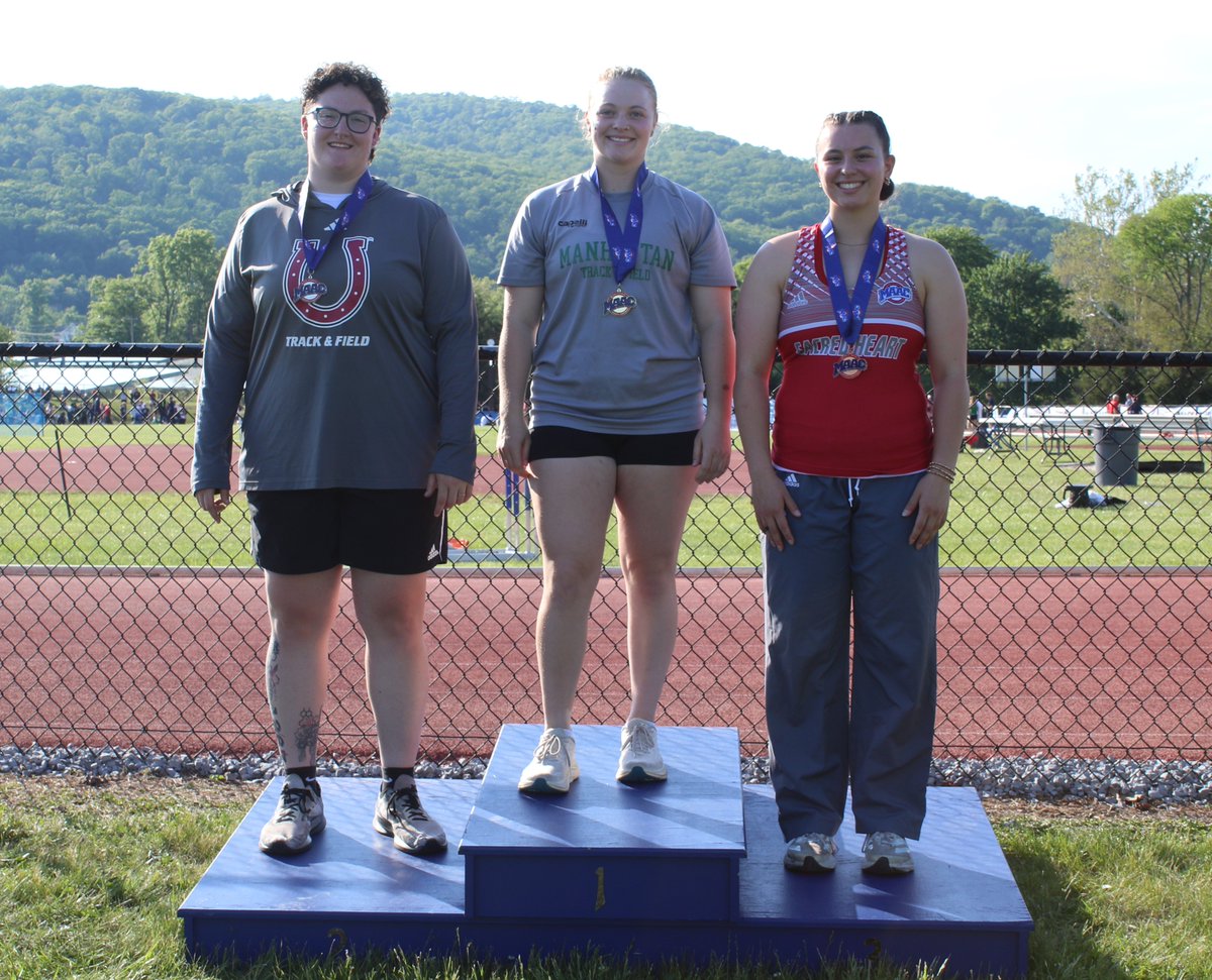 MetroConfSports's tweet photo. Women's Hammer Throw

🥇 Thea Dahl @Jaspers_Track 
🥈 Maria Chiariello  @RiderXCTF 
🥉 Caroline Herlihy @SHUBigRed

#MAACOTF https://t.co/Fa4r5ZAckn