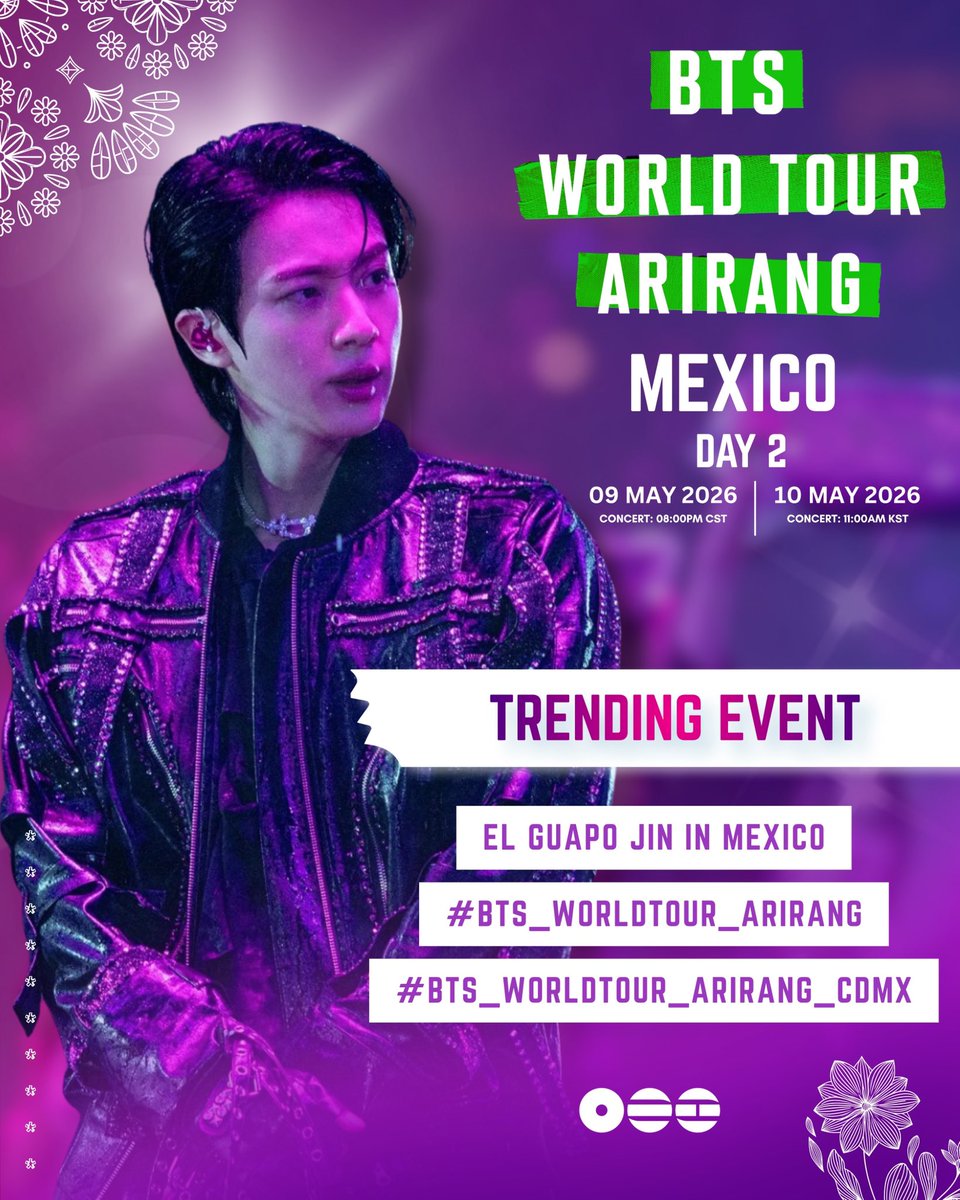 The second day of BTS in mexico city begins now! Let’s trend for Seokjin!

🏷️ 200x

EL GUAPO JIN IN MEXICO
#BTS_WORLDTOUR_ARIRANG
#BTS_WORLDTOUR_ARIRANG_CDMX
