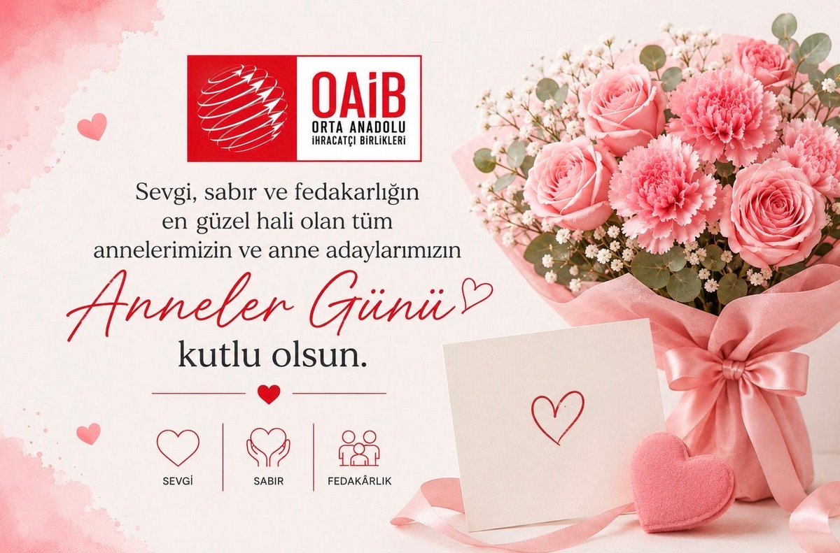 oaibtr's tweet photo. Sonsuz sevgi ve emekleriyle hayatımıza değer katan tüm annelerimizin Anneler Günü kutlu olsun! https://t.co/93fkxuPYzn