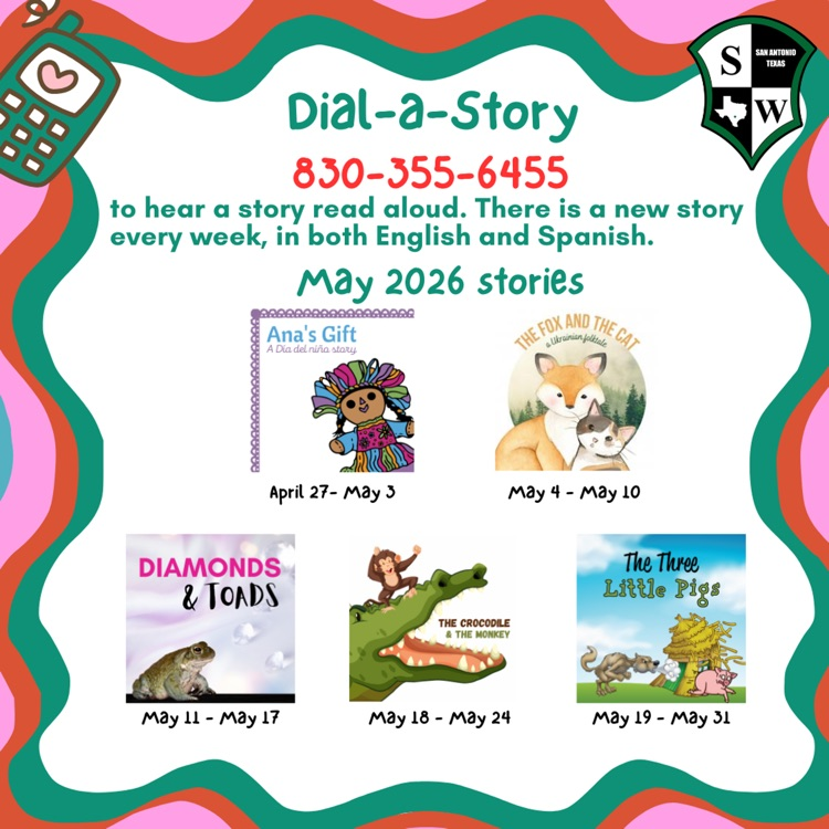 swisd_ece's tweet photo. The new month means NEW stories on SWISD's Dial-A-Story! 📗 https://t.co/W0zIUH7cmR
