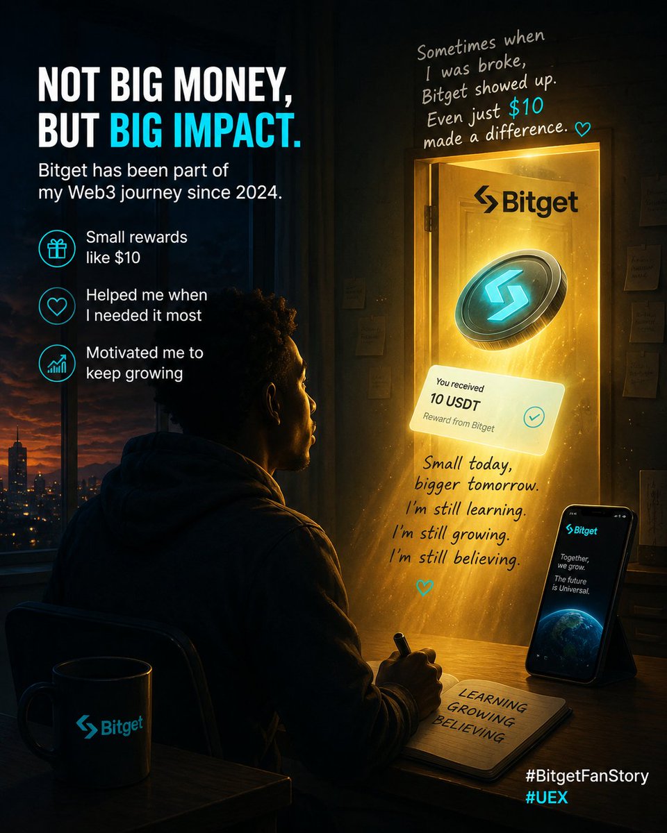 defipro_gamer's tweet photo. Started my Web3 journey in 2024 and Bitget has been part of it. 
There were times I was broke, then I’d open Bitget and see small rewards like $10 from events. it genuinely helped me when needed and kept me motivated to keep growing in crypto.

Still learning. 💙
#BitgetFanStory https://t.co/RPZ04SHnMq