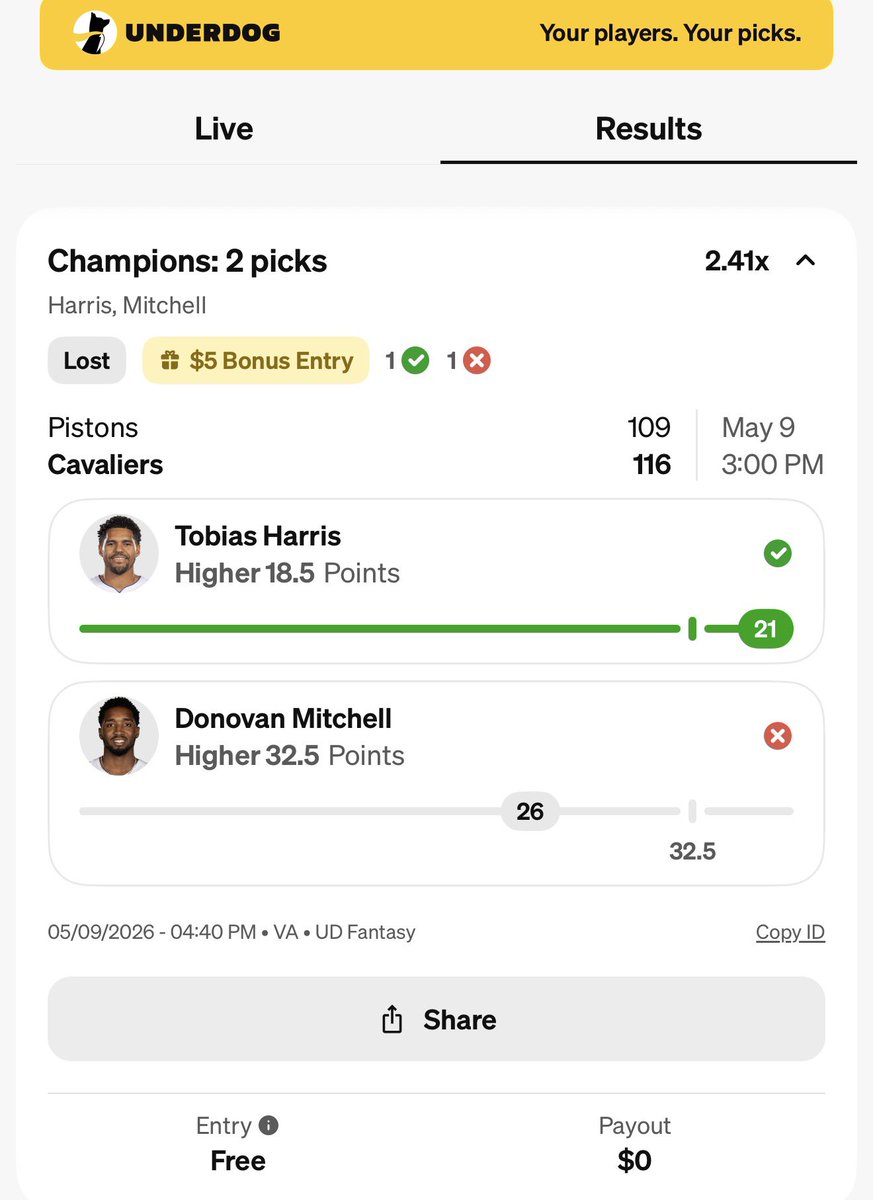 decisivebets's tweet photo. @Underdog https://t.co/QgGciGjuRL