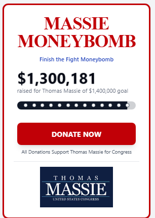 Massie's money bomb just reached 1.3 million dollars!