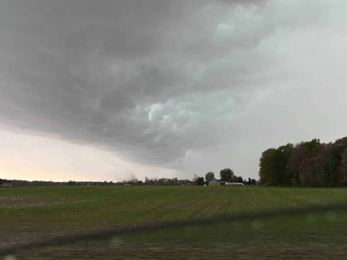 alluringstorms's tweet photo. Had a cool looking gusty dust feature in front of the storm earlier at 3:58PM EDT below the whales mouth above just SW of Strathroy, ON and due west of Highway 9. 😊 #onwx #onstorm https://t.co/OCMMqEEGL7
