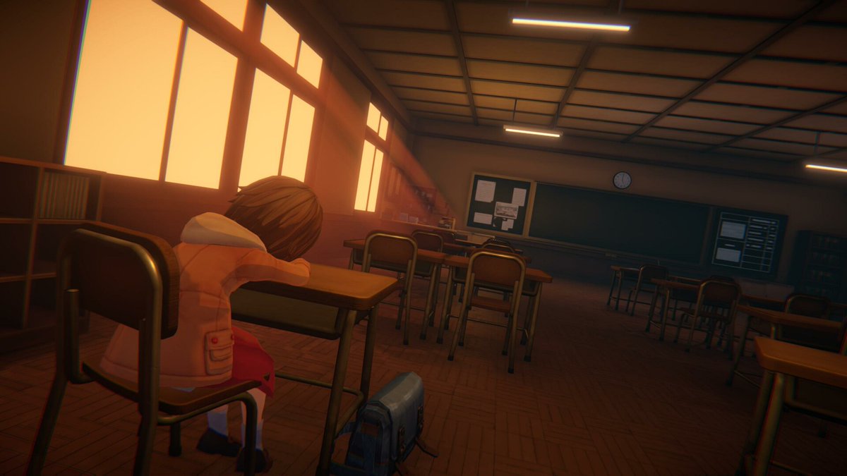 argh_games's tweet photo. Narin: The Orange Room, by @RedSensation_ 
https://t.co/O7xl40lYDr

young Narin and excellent talking cat explore perpetually twilight-soaked version of her school in search of Narin's sister

cute art style juxtaposed against eerie bug-eyed misshapen shadow fellas https://t.co/QMJXU3lKHw
