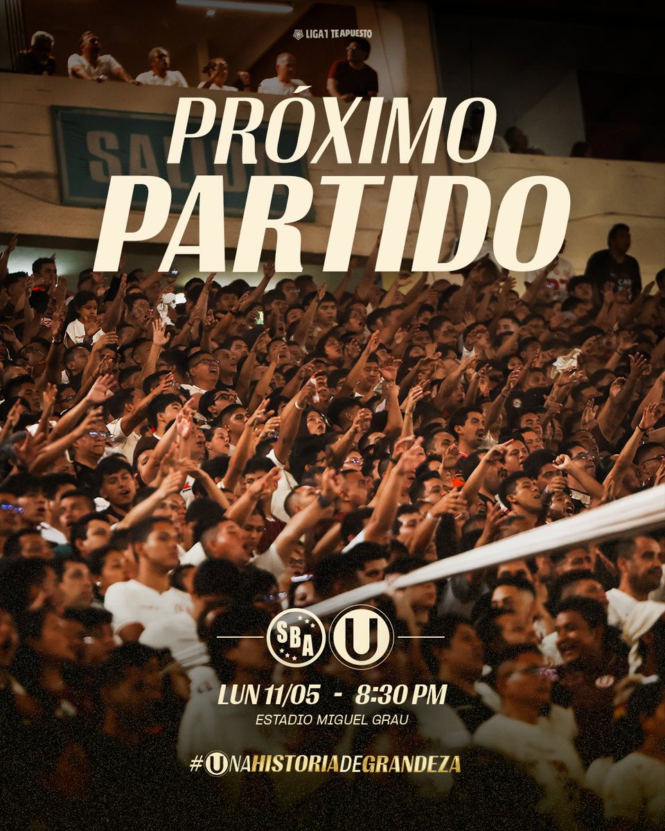 🔜 𝗣𝗥𝗢́𝗫𝗜𝗠𝗢 𝗣𝗔𝗥𝗧𝗜𝗗𝗢 𝗖𝗥𝗘𝗠𝗔

⚽ 𝘚𝘱𝘰𝘳𝘵 𝘉𝘰𝘺𝘴 𝘷𝘴. 𝘜𝘯𝘪𝘷𝘦𝘳𝘴𝘪𝘵𝘢𝘳𝘪𝘰 

🏆 𝘈𝘱𝘦𝘳𝘵𝘶𝘳𝘢 2026 - 𝘍𝘦𝘤𝘩𝘢 14

📅 𝘓𝘶𝘯𝘦𝘴 11 𝘥𝘦 𝘮𝘢𝘺𝘰

⏱️ 8:30 𝘱.𝘮.

🏟️ 𝘔𝘪𝘨𝘶𝘦𝘭 𝘎𝘳𝘢𝘶

#CañoneroEtern9
#ConLaUsiempre