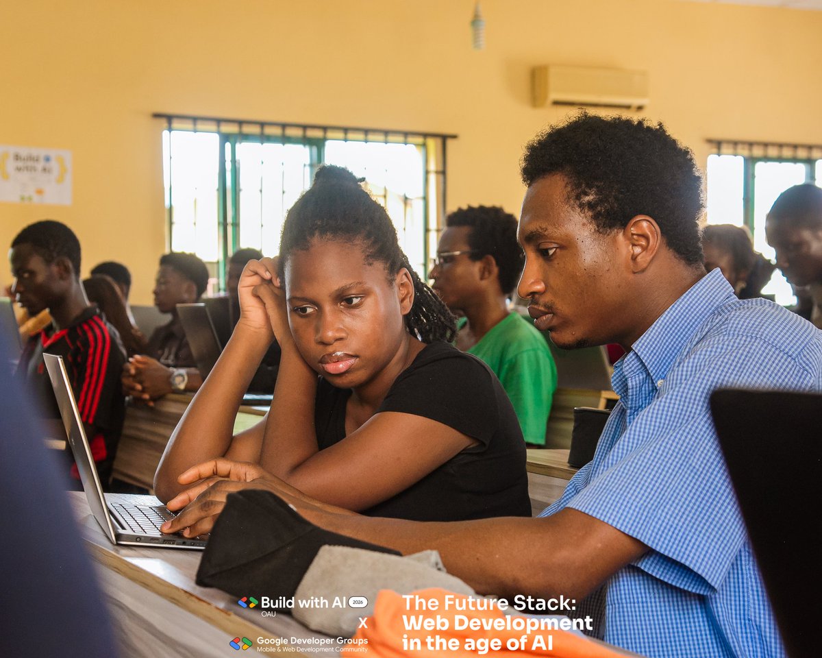 GDGOAUWebdev's tweet photo. 3 weeks since Build with AI OAU 2026 Pre-Series.

We built a space for learning by building. From AI web dev to agents (Google ADK + MCP), participants shipped real projects. 

We experienced real growth, not just events. 

Watch out for more updates. 💥

#BuildWithAI #gdgoau https://t.co/LNIzUzCaOs