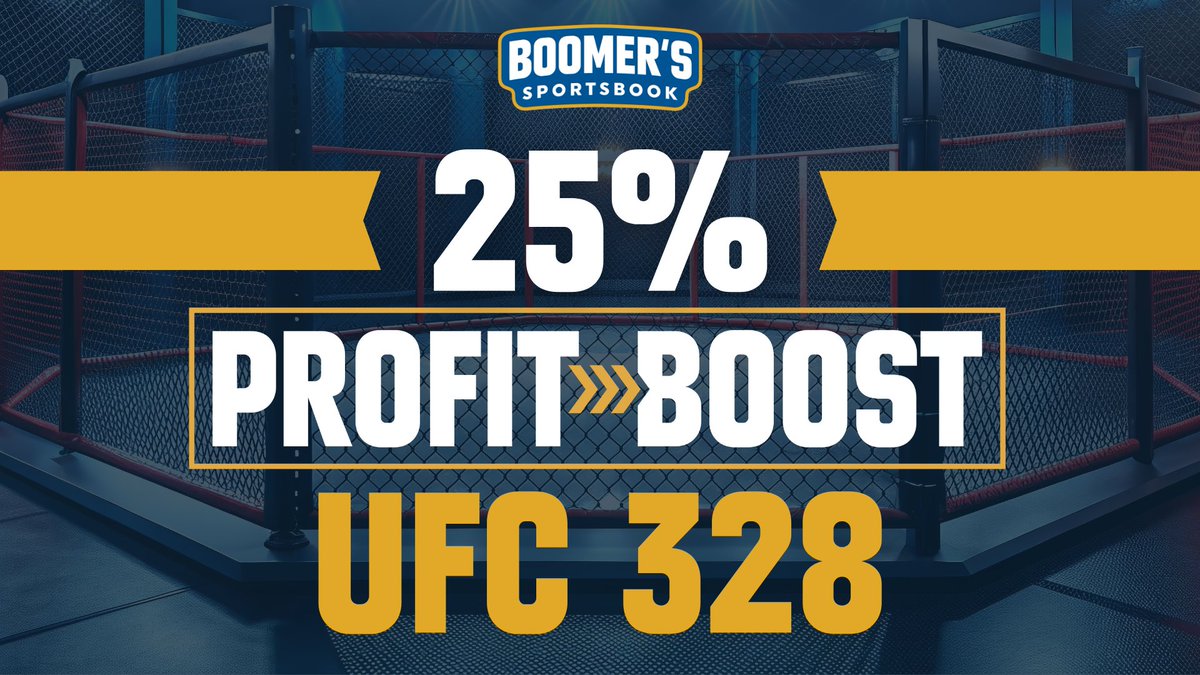 🥊 UFC 328 IS TONIGHT! 

Opt-in and boost your fight night parlay by 25% at Boomer's Sportsbook 💪

Details: bit.ly/4daLmk1

#BetWithBoomer #UFC328