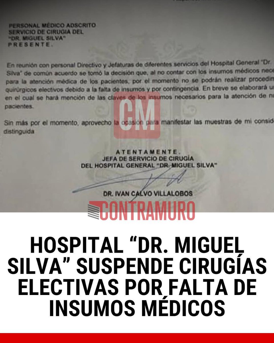 El sistema de salud de Michoacán colpasó. Lo dije aquí hace dos semanas: el hospital Dr. MIguel Silva suspende cirugías por falta de insumos. 

Presidenta <a href="/Claudiashein/">Claudia Sheinbaum Pardo</a>, ¿culpará de eso a la "comentocracia" y Hernán Cortés?