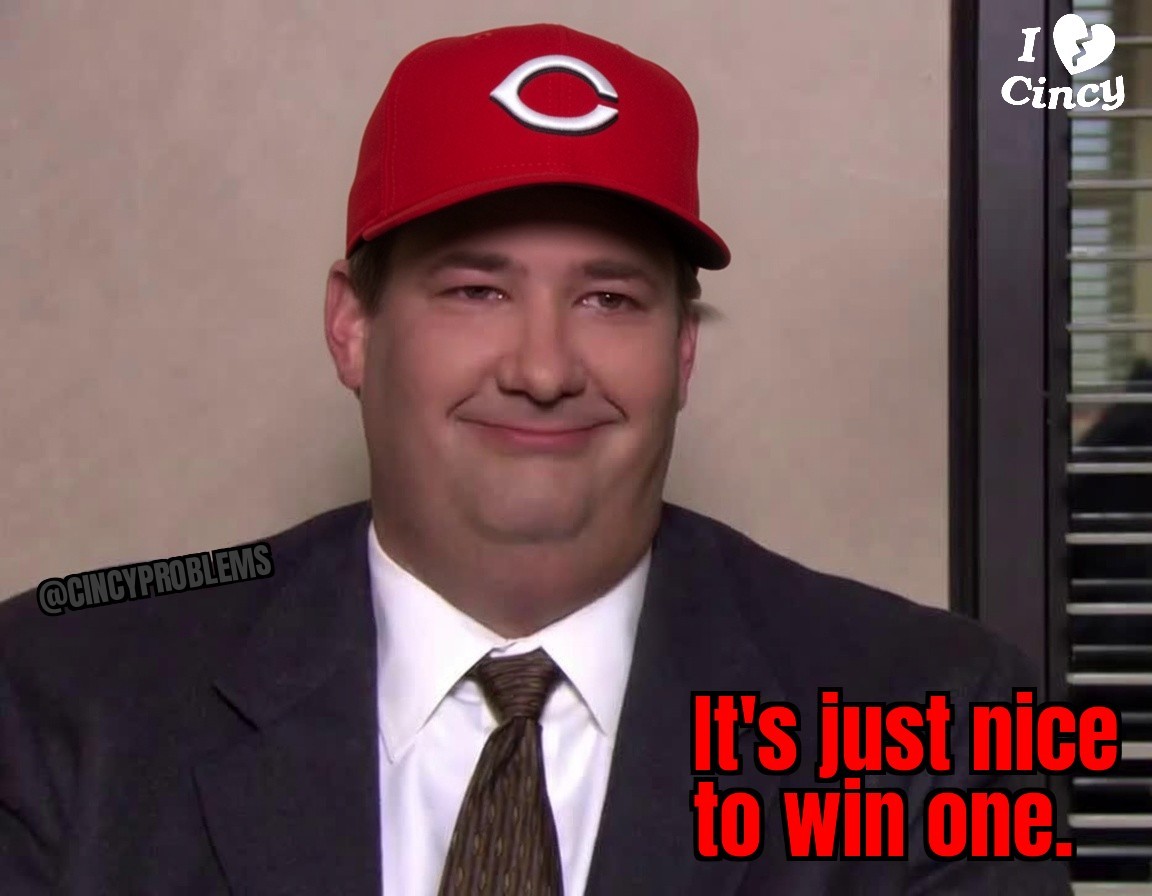 CincyProblems's tweet photo. the cincinnati reds finally have a win in May https://t.co/X8Jbm5iNh1