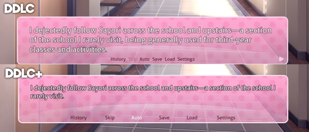 FunFactsDDLC's tweet photo. MC originally had a line in narration implying that he doesn't frequent the Third-year classes

Third years in Japan are around 17-18, so for MC to not be one would imply that they're all underage!

The line got eventually changed in DDLC+ to remove that part
#DDLC https://t.co/Z5a6IbpkYd