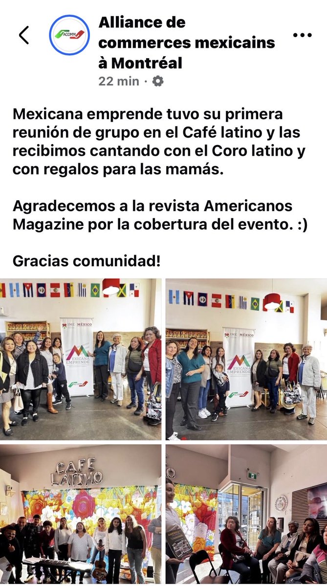 vafmtlqc's tweet photo. La #vaf estuvo en la primera reunión del programa Mexicana emprende en Montreal https://t.co/p21NTtJOpc