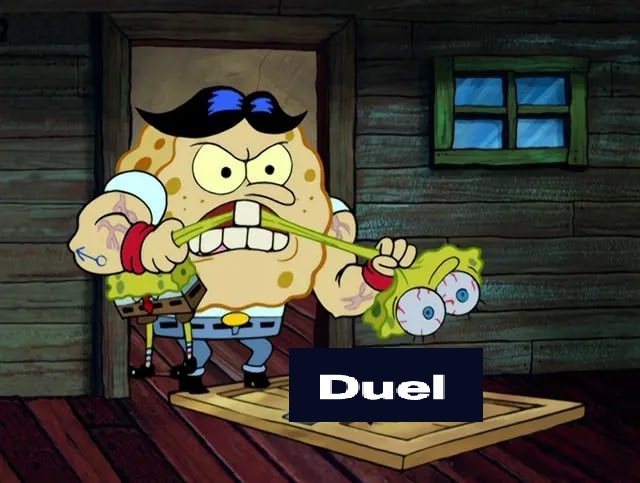 I can’t believe the most trending shit on X right now is the fcking spongebob blackjack dealer on duel….. are we crazy right now??????
Go check it fast there duel.com/r/hektox