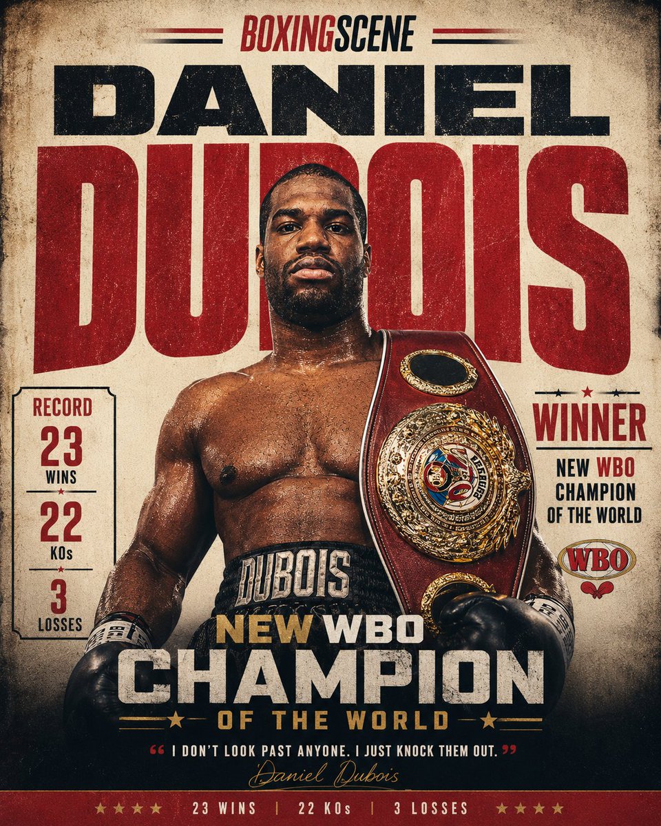 BOX1NEWS's tweet photo. Daniel Dubois STOPS Fabio Wardley in Round 11 to win the WBO heavyweight championship🔥 #WardleyDubois #boxing #newchamp https://t.co/GxYqzwPXAt